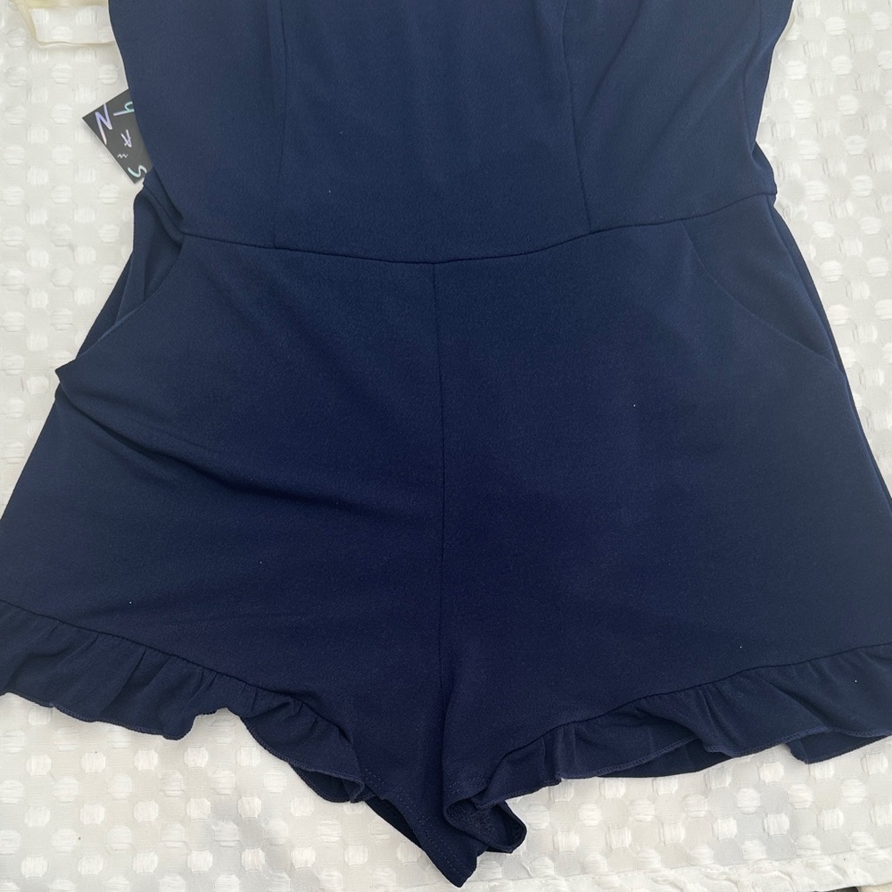 Nasty Gal Navy Halter Jumpsuit M NWT - Picture 2 of 5